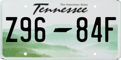 TN license plate Z9684F