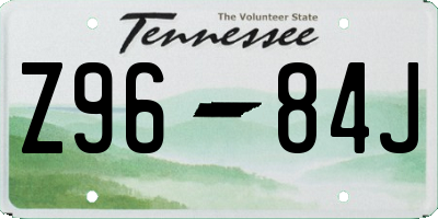 TN license plate Z9684J