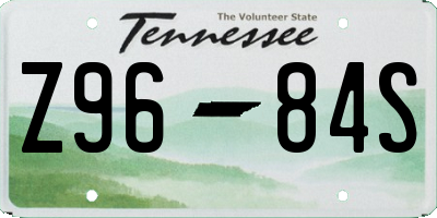 TN license plate Z9684S