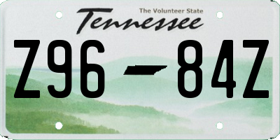 TN license plate Z9684Z