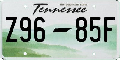 TN license plate Z9685F