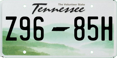 TN license plate Z9685H