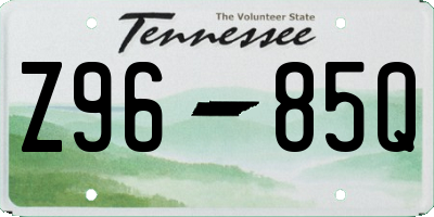 TN license plate Z9685Q