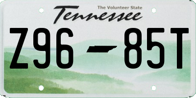 TN license plate Z9685T
