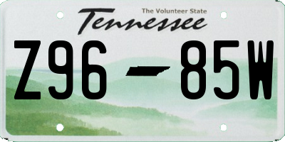TN license plate Z9685W