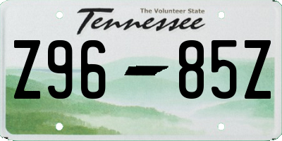 TN license plate Z9685Z