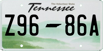 TN license plate Z9686A