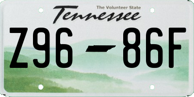 TN license plate Z9686F