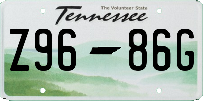 TN license plate Z9686G