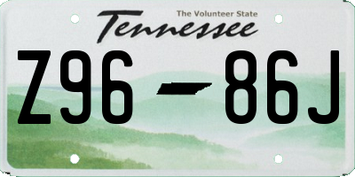 TN license plate Z9686J