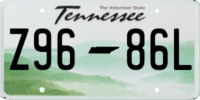 TN license plate Z9686L