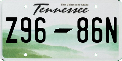 TN license plate Z9686N