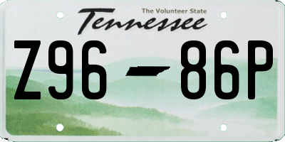 TN license plate Z9686P