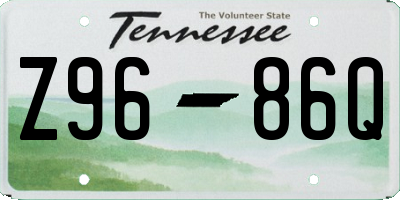 TN license plate Z9686Q