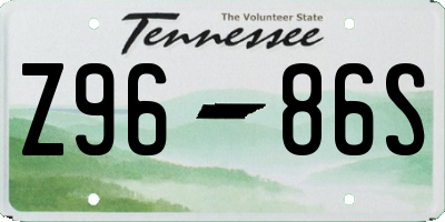 TN license plate Z9686S