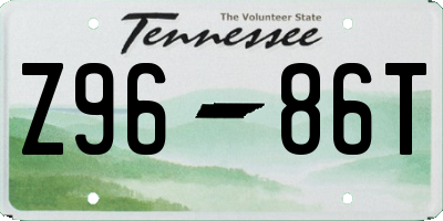 TN license plate Z9686T