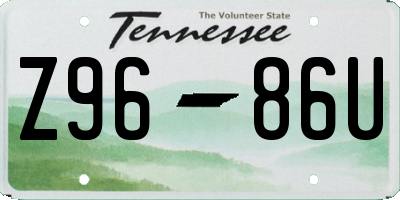 TN license plate Z9686U