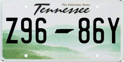 TN license plate Z9686Y