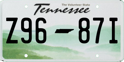 TN license plate Z9687I