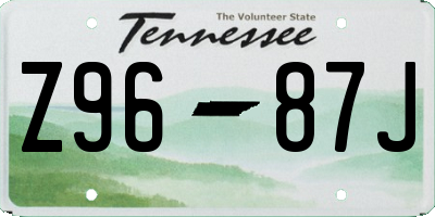 TN license plate Z9687J