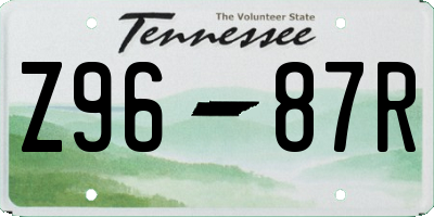 TN license plate Z9687R