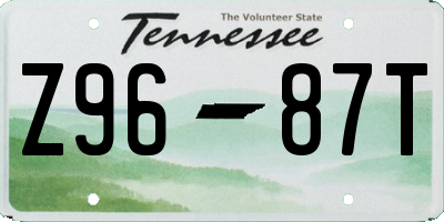TN license plate Z9687T