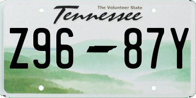 TN license plate Z9687Y