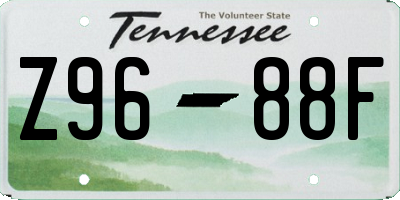 TN license plate Z9688F