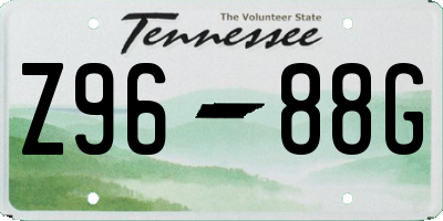 TN license plate Z9688G