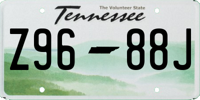 TN license plate Z9688J
