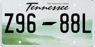 TN license plate Z9688L