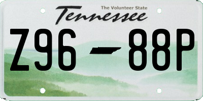 TN license plate Z9688P