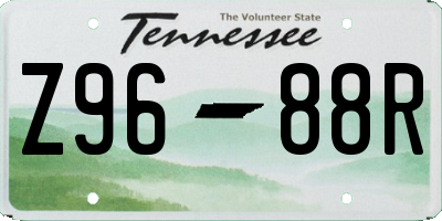TN license plate Z9688R