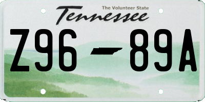 TN license plate Z9689A