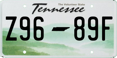 TN license plate Z9689F