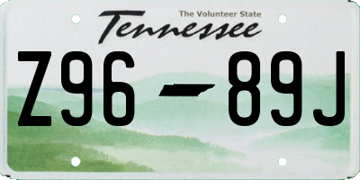 TN license plate Z9689J