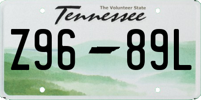 TN license plate Z9689L