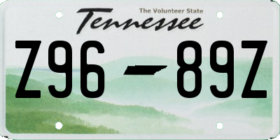 TN license plate Z9689Z