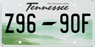 TN license plate Z9690F