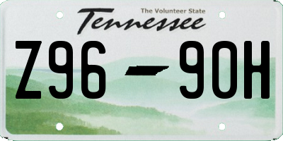 TN license plate Z9690H
