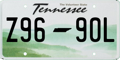 TN license plate Z9690L