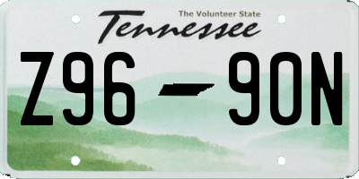 TN license plate Z9690N