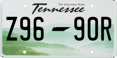 TN license plate Z9690R
