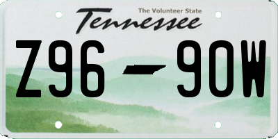 TN license plate Z9690W