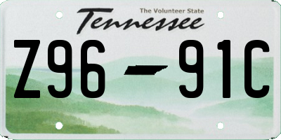 TN license plate Z9691C
