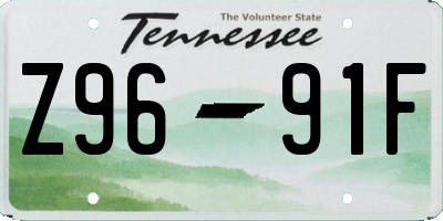 TN license plate Z9691F