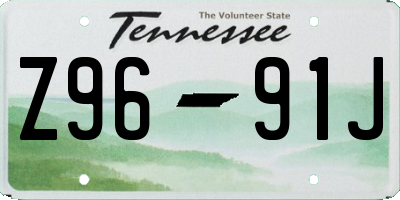TN license plate Z9691J