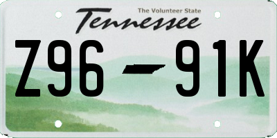 TN license plate Z9691K