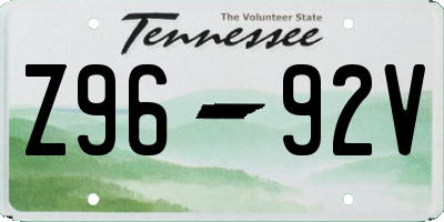 TN license plate Z9692V