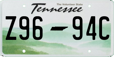 TN license plate Z9694C
